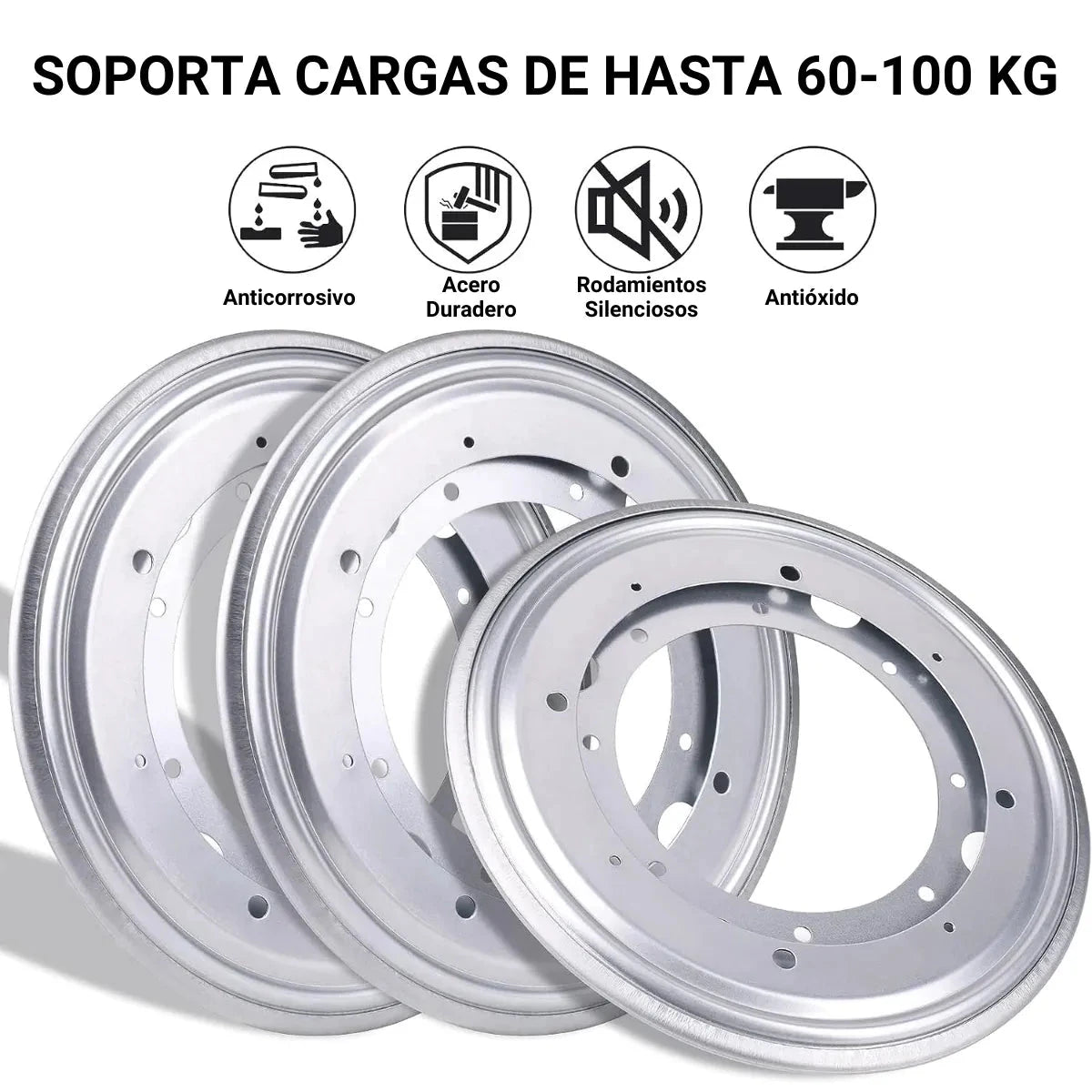 Base Giratoria Redonda de Acero 8" - 203 mm (foto 2)