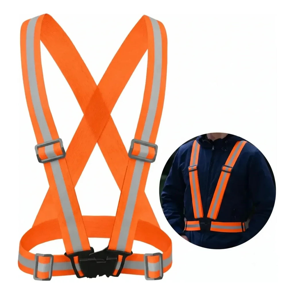 Chaleco Reflectante de Seguridad Elástico Ajustable naranja
