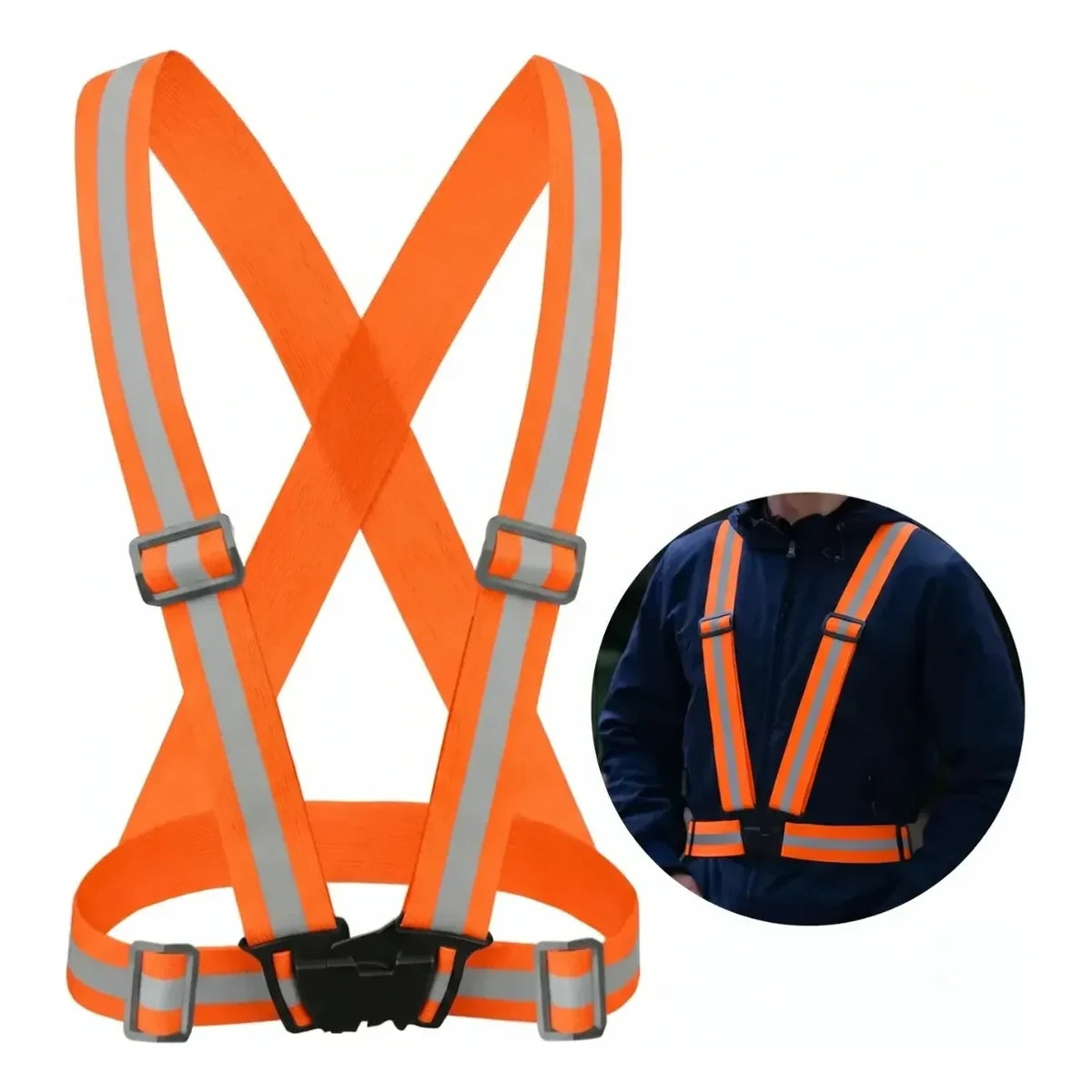 Chaleco Reflectante de Seguridad Elástico Ajustable naranja