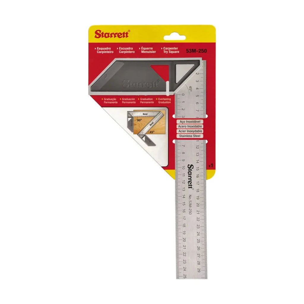 Escuadra Carpintera Acero Inoxidable Starrett 53M 250 mm