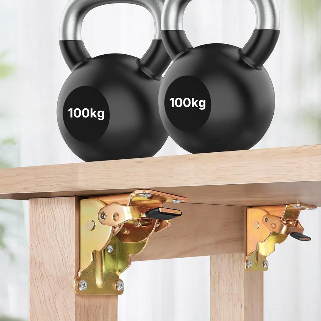 Escuadra plegable con autobloqueo para pata de mesa