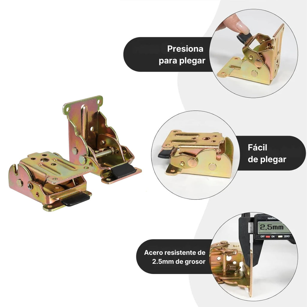Escuadra plegable con autobloqueo para pata de mesa