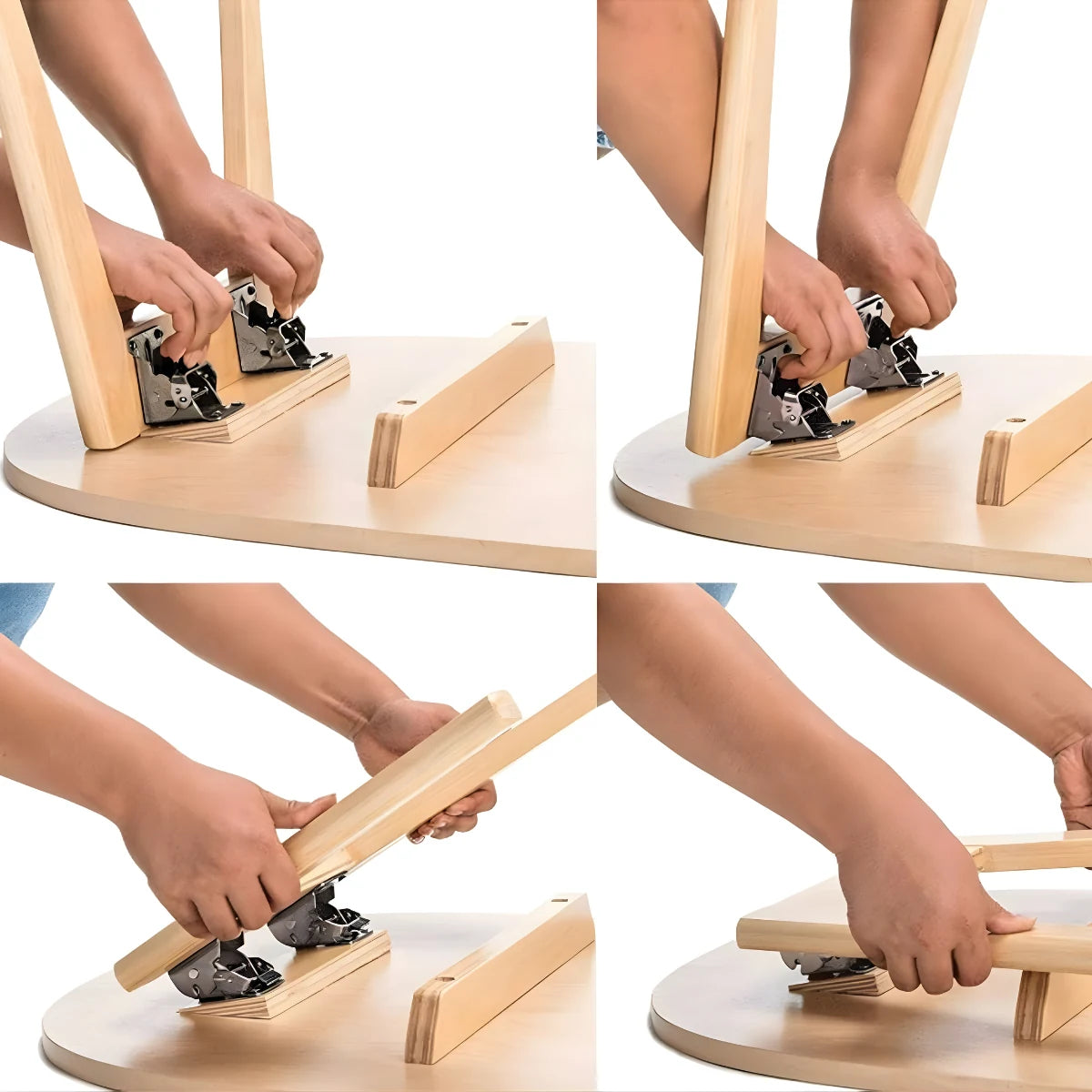 Escuadra plegable con autobloqueo para pata de mesa