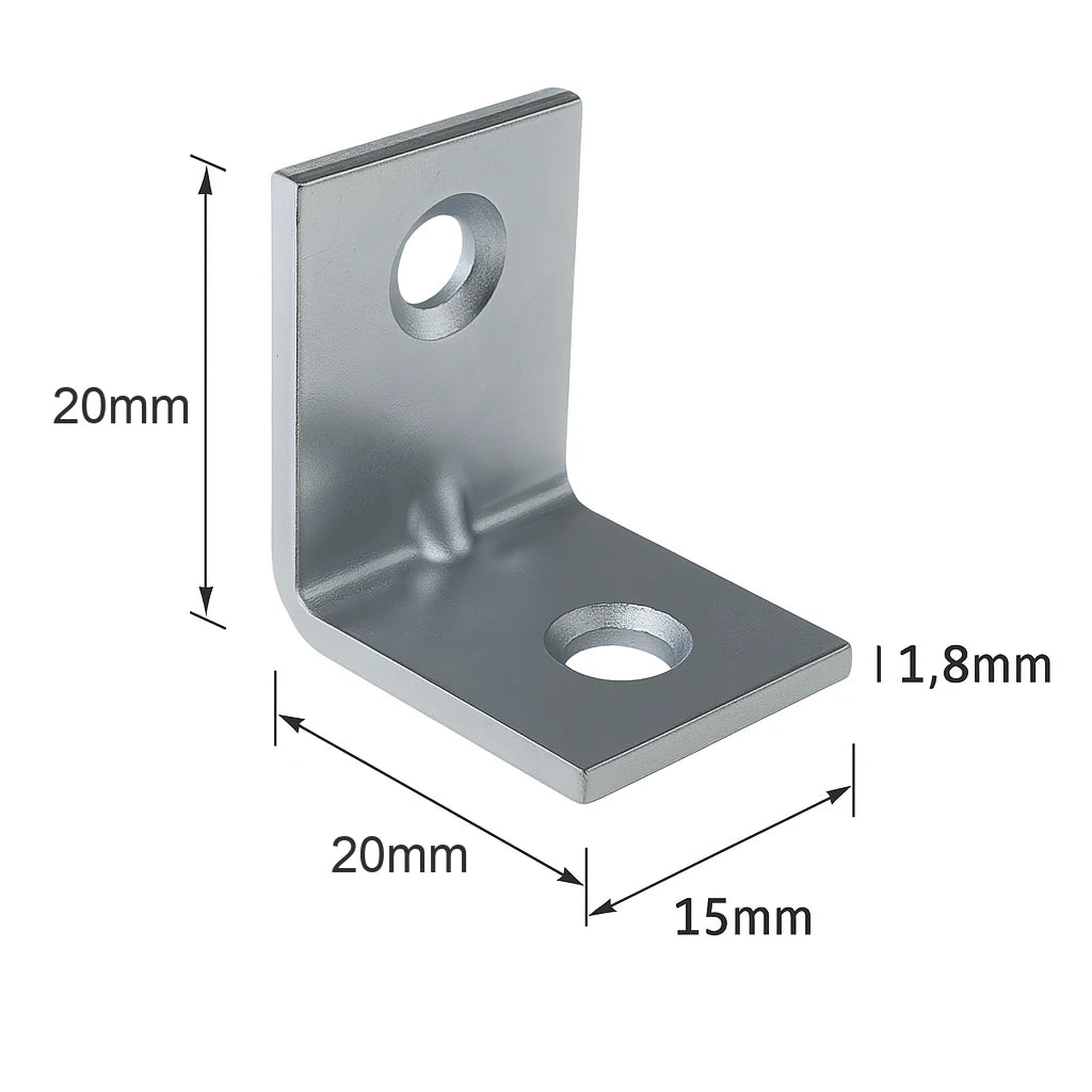 Escuadra Silla Zincada Caja 100 Unidades 20 x 20 x 15 mm