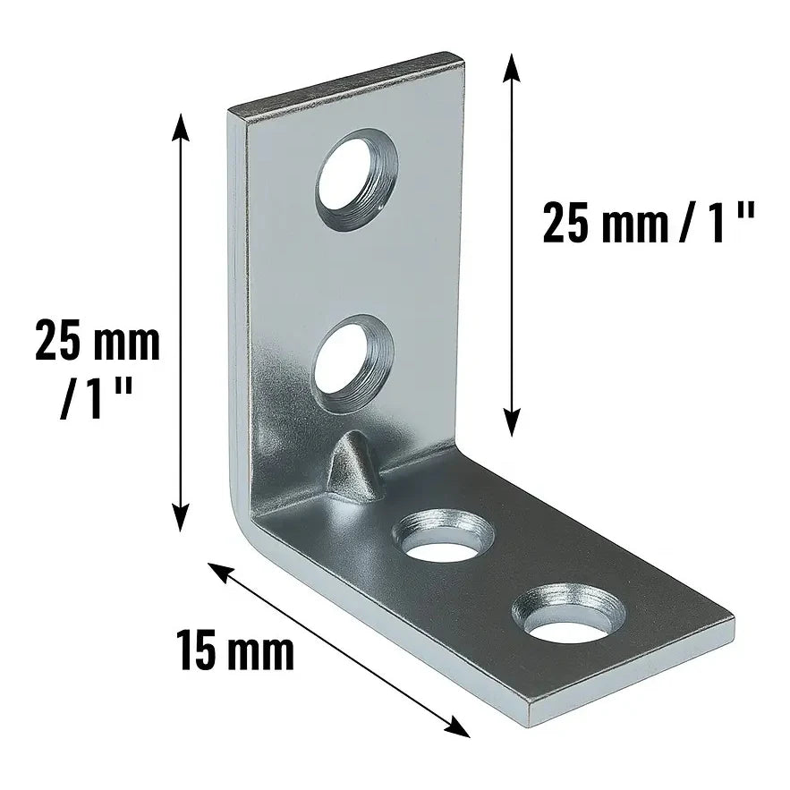 Escuadra Silla Zincada Caja 100 Unidades 25 x 25 x 15 mm