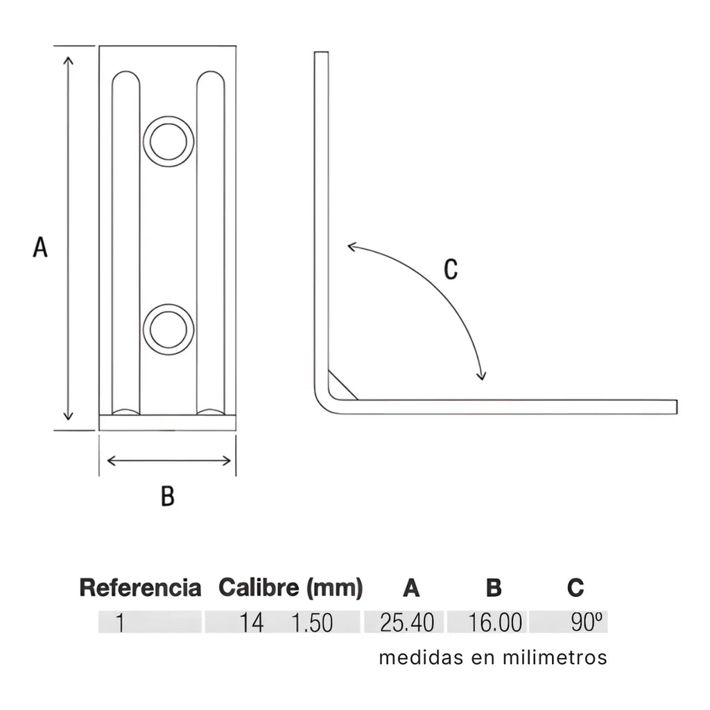 Escuadra Silla Zincada Induma 1"