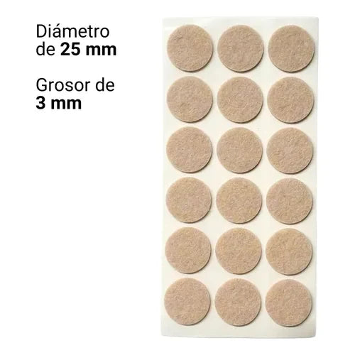 Fieltro Autoadhesivo Beige 25 mm Display 18 Unidades (foto 3)