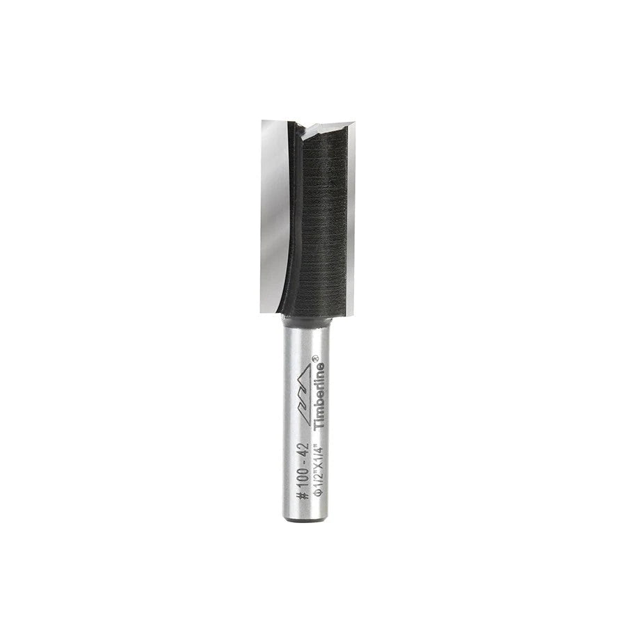 Fresa Recta 2 Filos 1/2" (12,7 mm) x 25 mm Vástago 1/4" Timberline 100-42