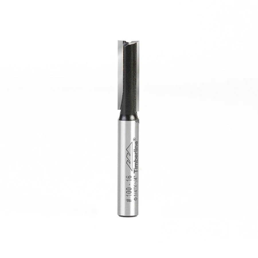 Fresa Recta 2 Filos 1/4" (6,35 mm) x 19 mm Vástago 1/4" Timberline 100-16