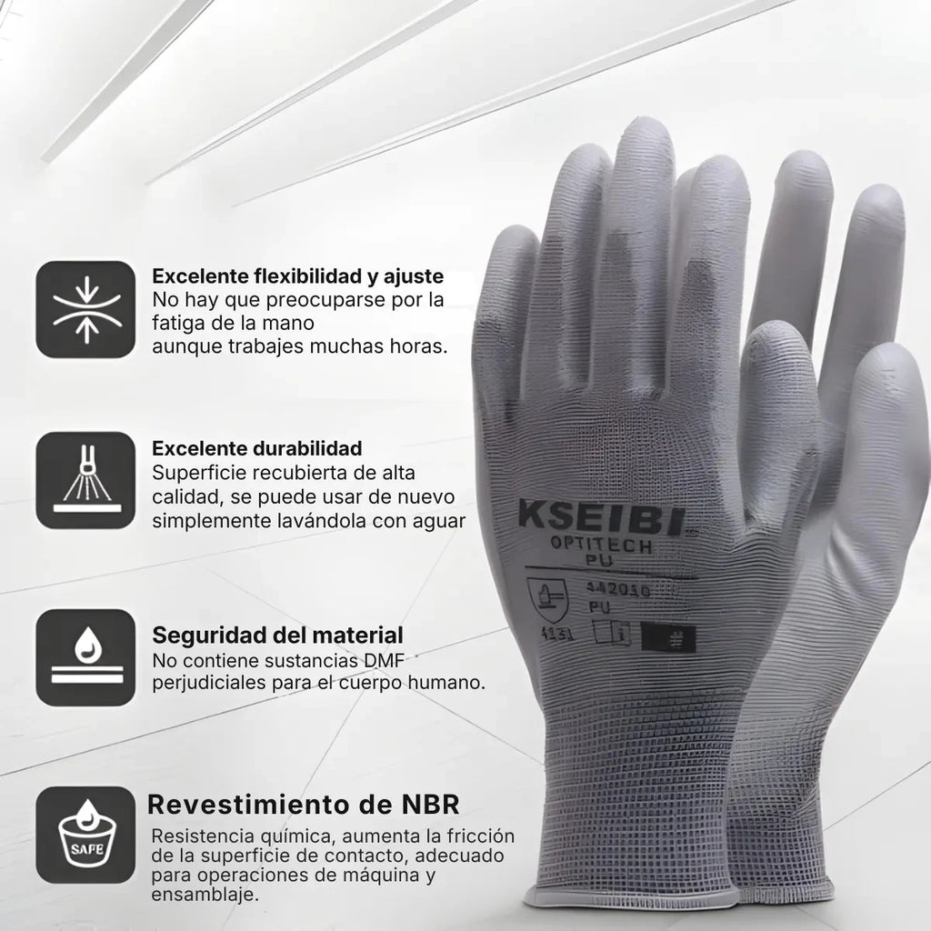 Guantes de PU para Trabajo Talla L (#10) Kseibi #442015