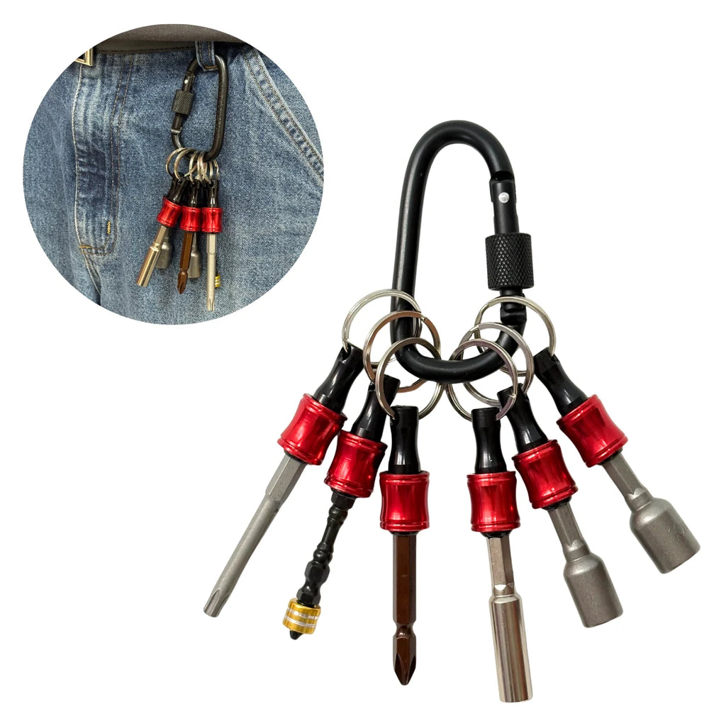 Kit llavero portapuntas 1/4 con 6 puntas y liberación rápida