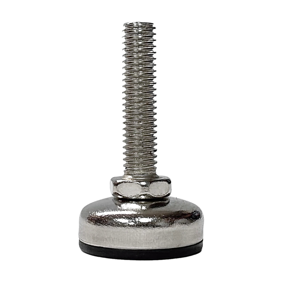 Patín Nivelador 21 mm Hilo M6 x 25 mm con Inserto Plástico - Negro