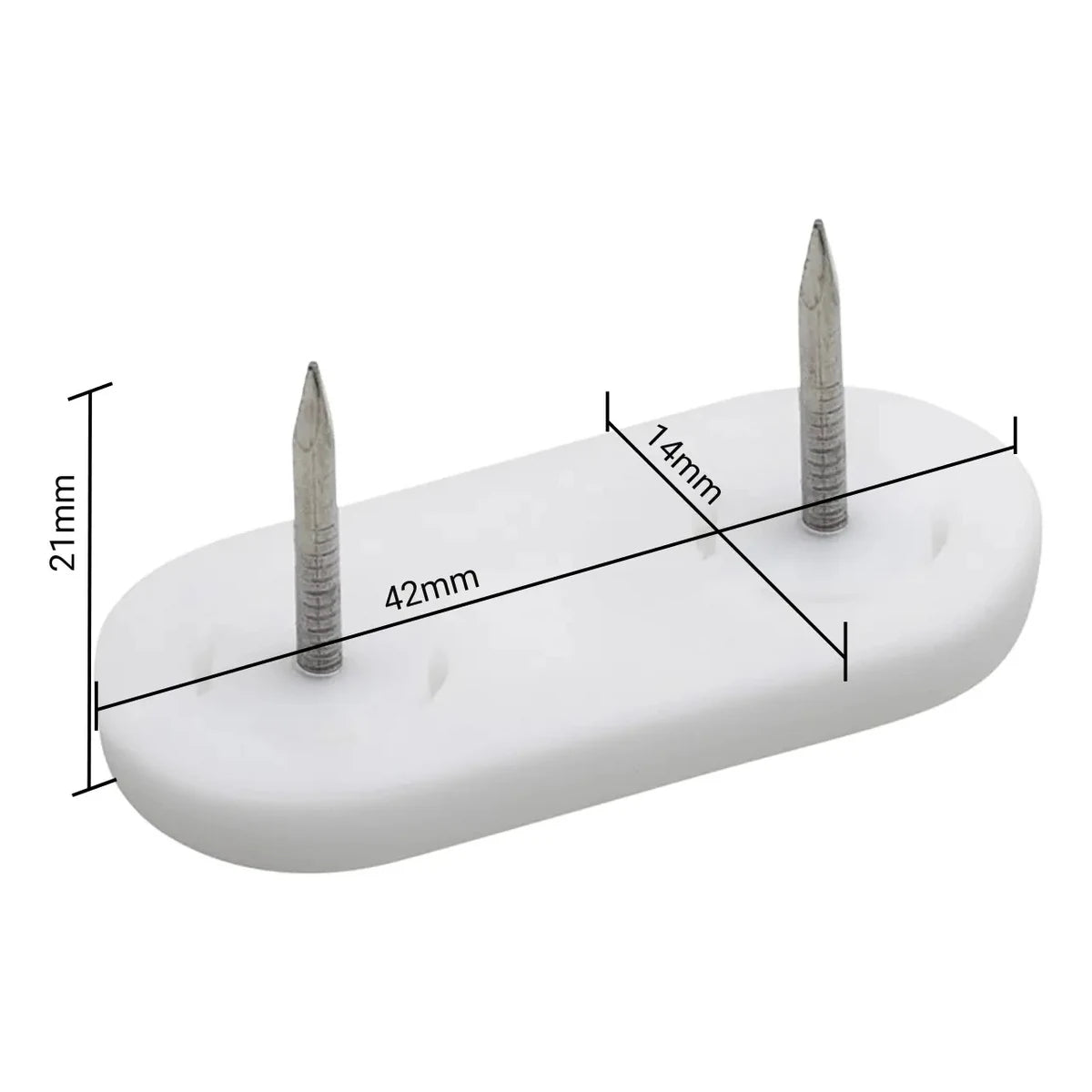 Patín Clavo Doble Blanco 14 x 42 mm