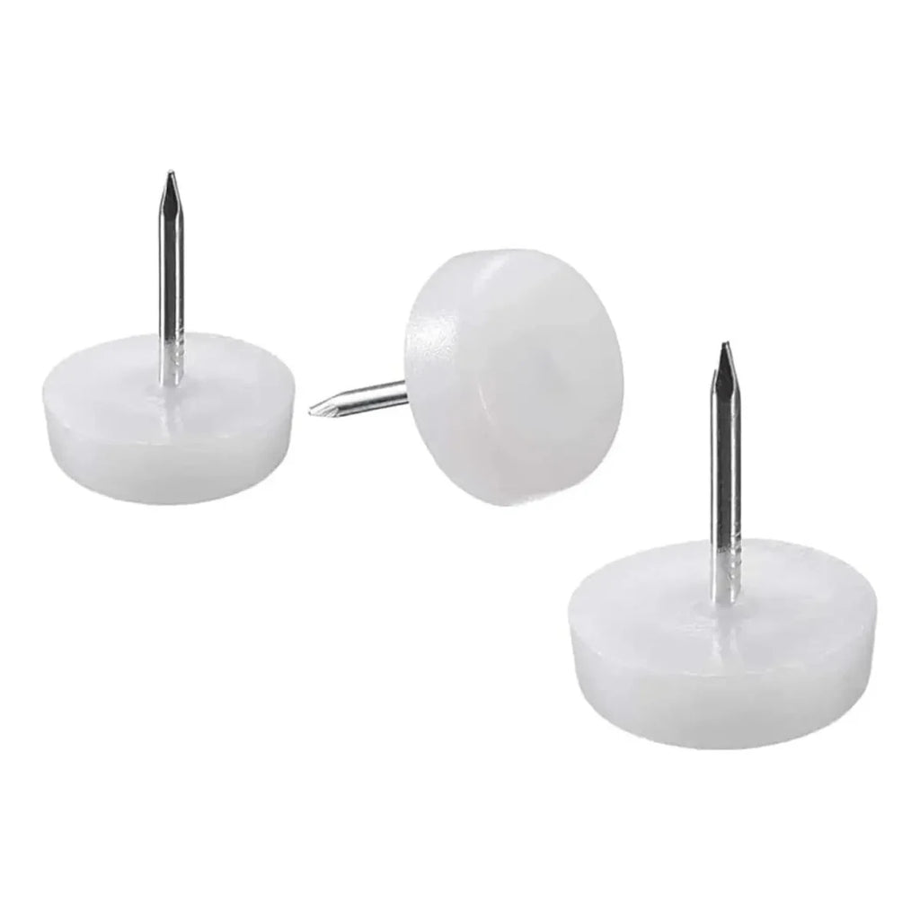 Patín Clavo Simple para Muebles blanco 16 mm