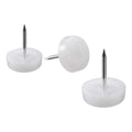 Patín Clavo Simple para Muebles blanco 16 mm