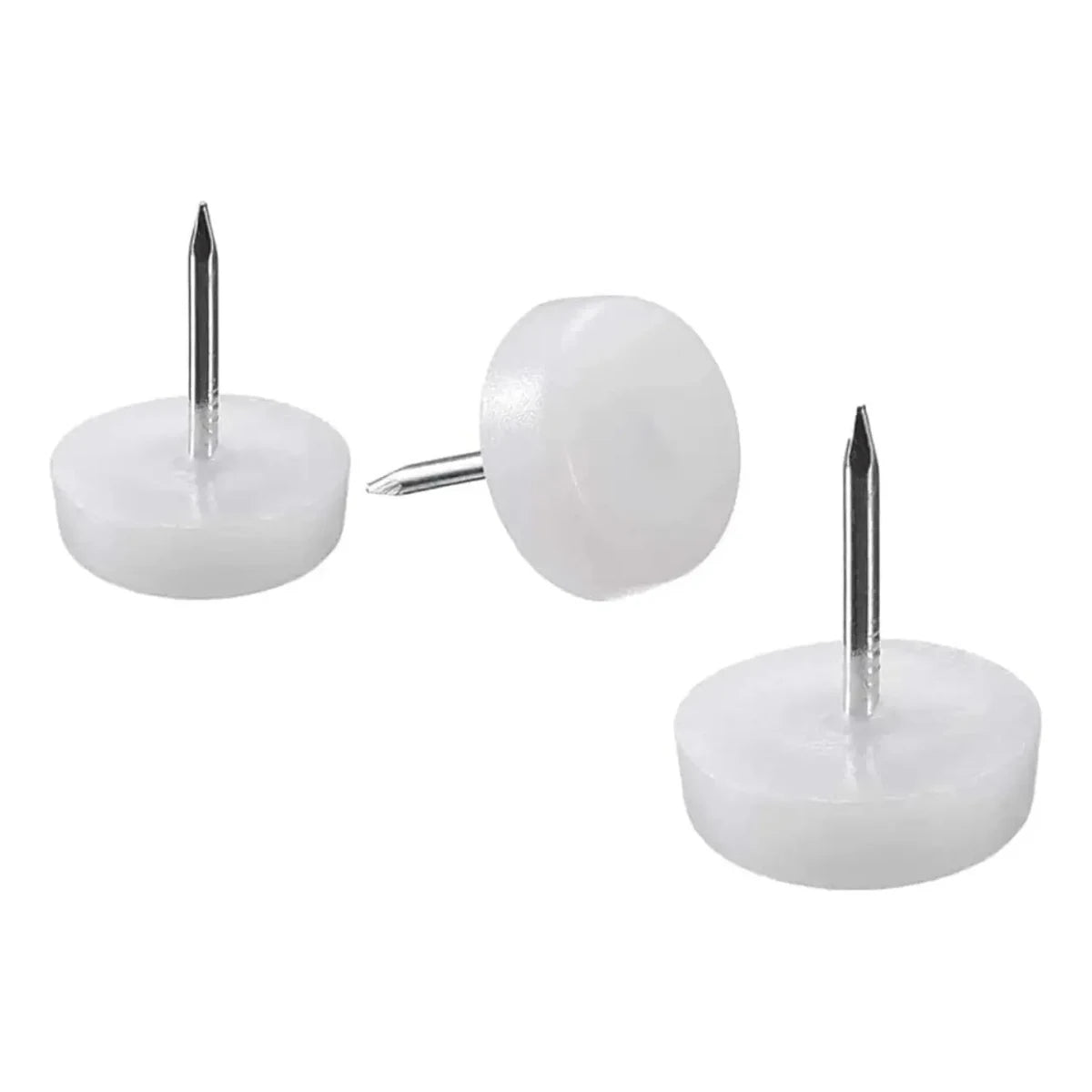 Patín Clavo Simple para Muebles blanco 16 mm