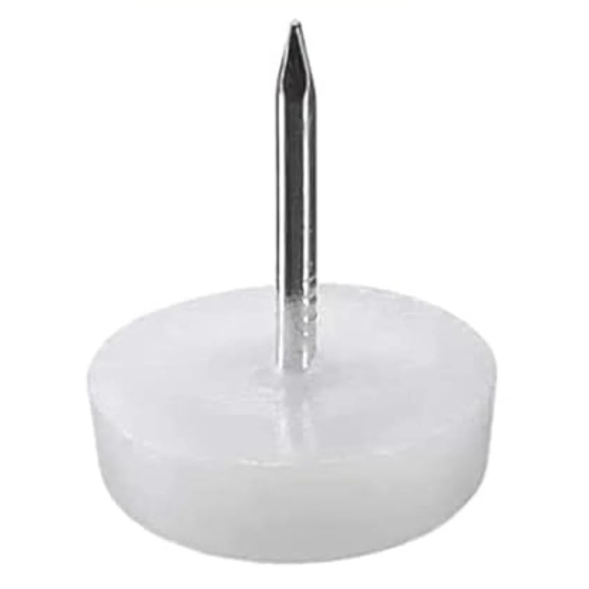 Patín Clavo Simple para Muebles blanco 18 mm