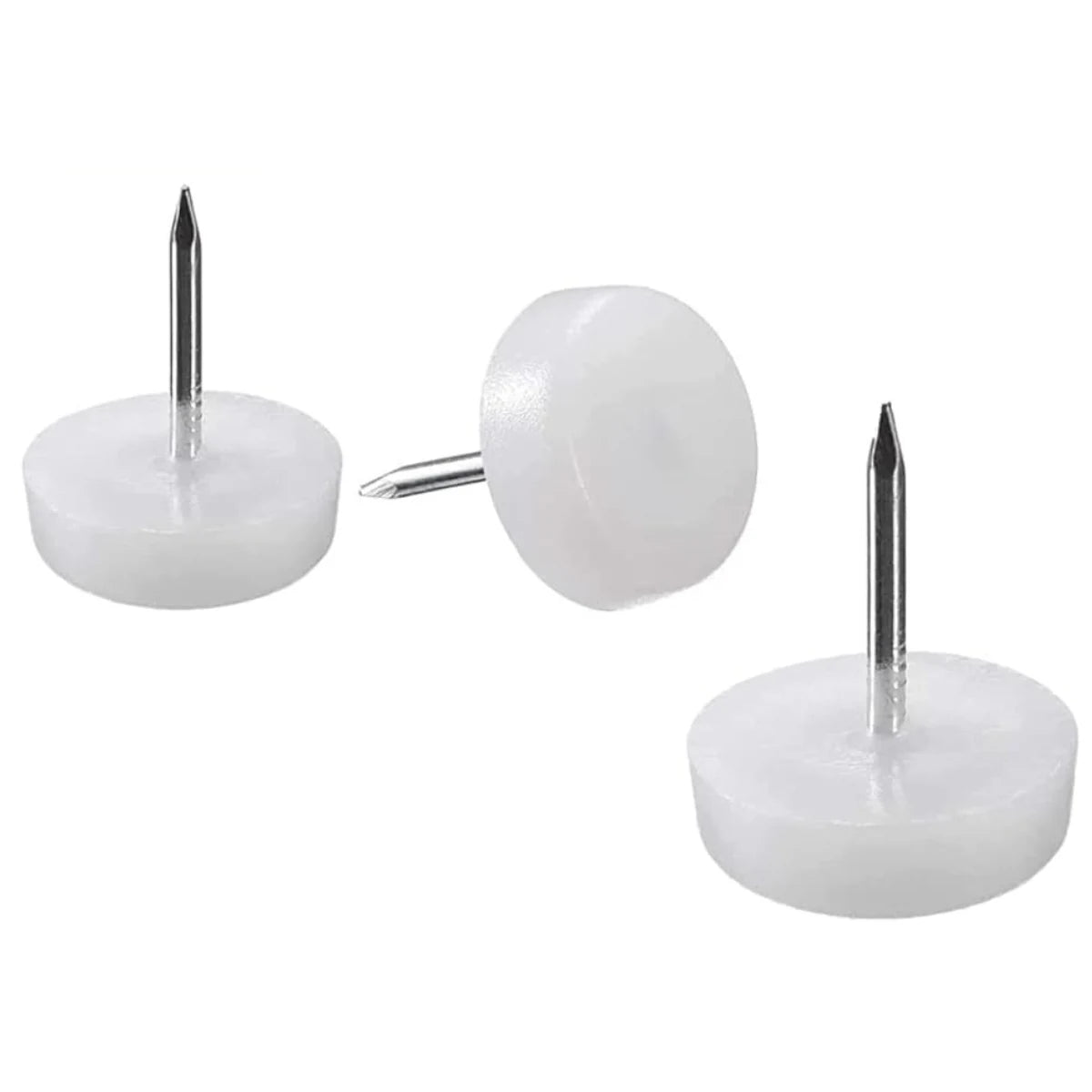 Patín Clavo Simple para Muebles blanco 18 mm