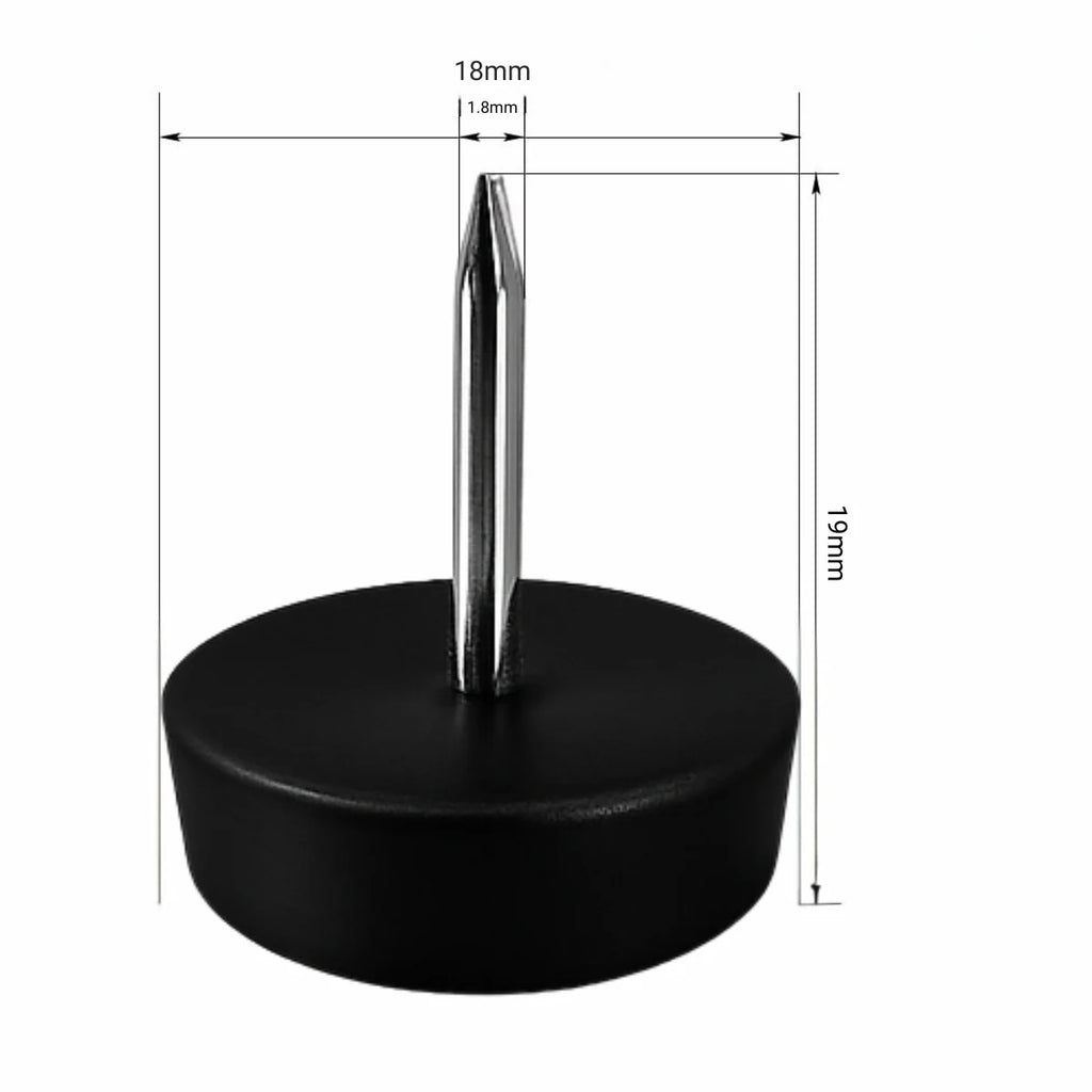 Patín Clavo Simple para Muebles negro 18 mm