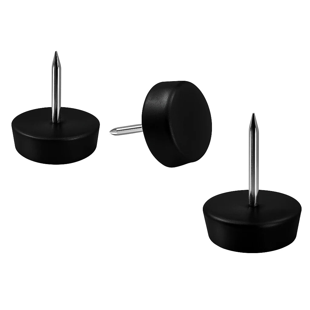 Patín Clavo Simple para Muebles negro 18 mm