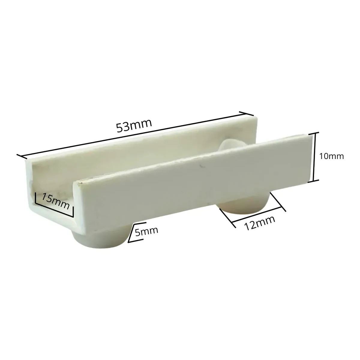 Patín RTA Tipo U para Tablero de 15 mm blanco