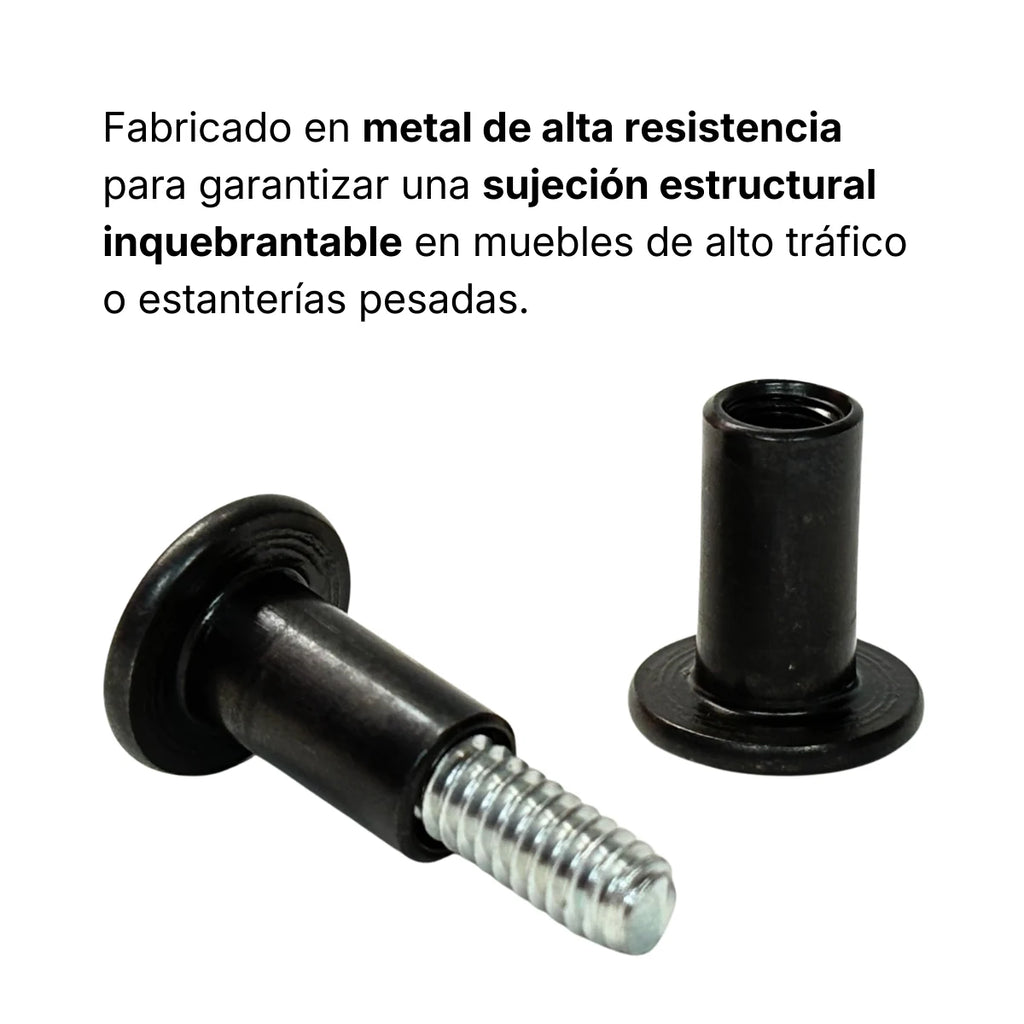 Perno conector Chicago metálico negro 1/4x20x28