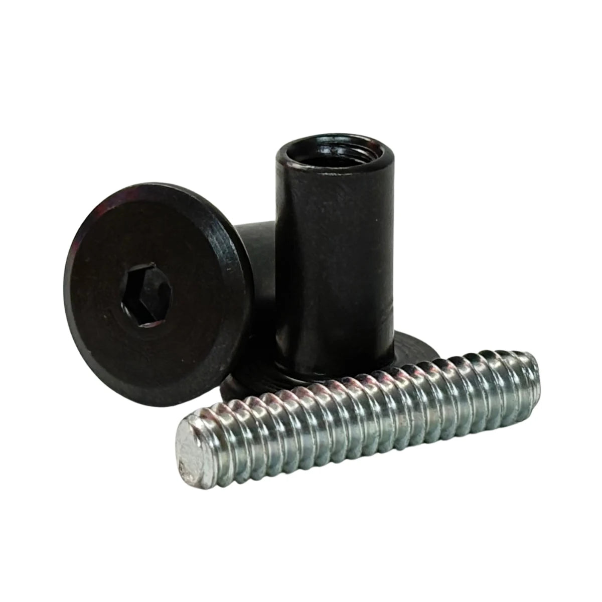 Perno conector Chicago metálico negro 1/4x20x28