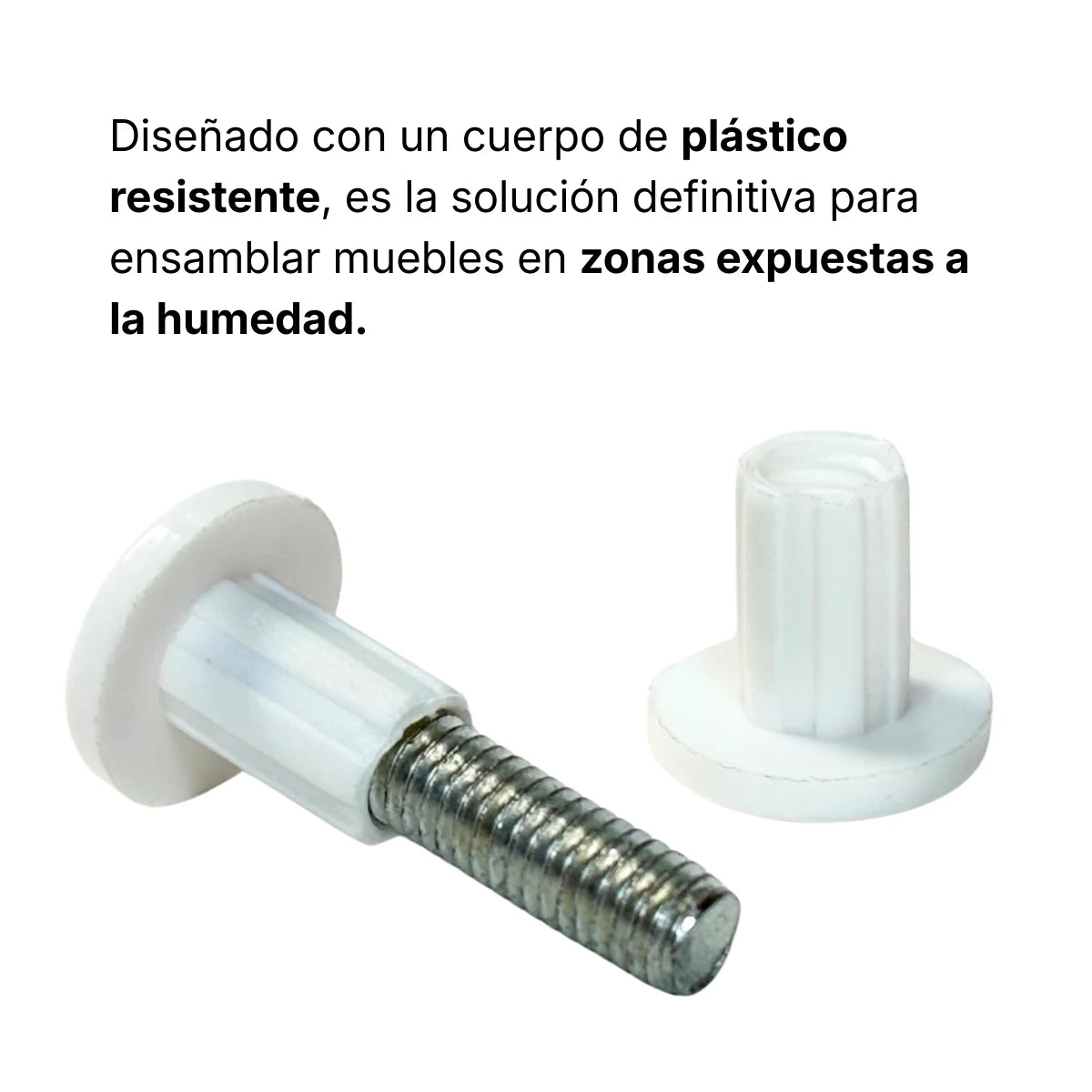Perno conector Chicago plástico blanco