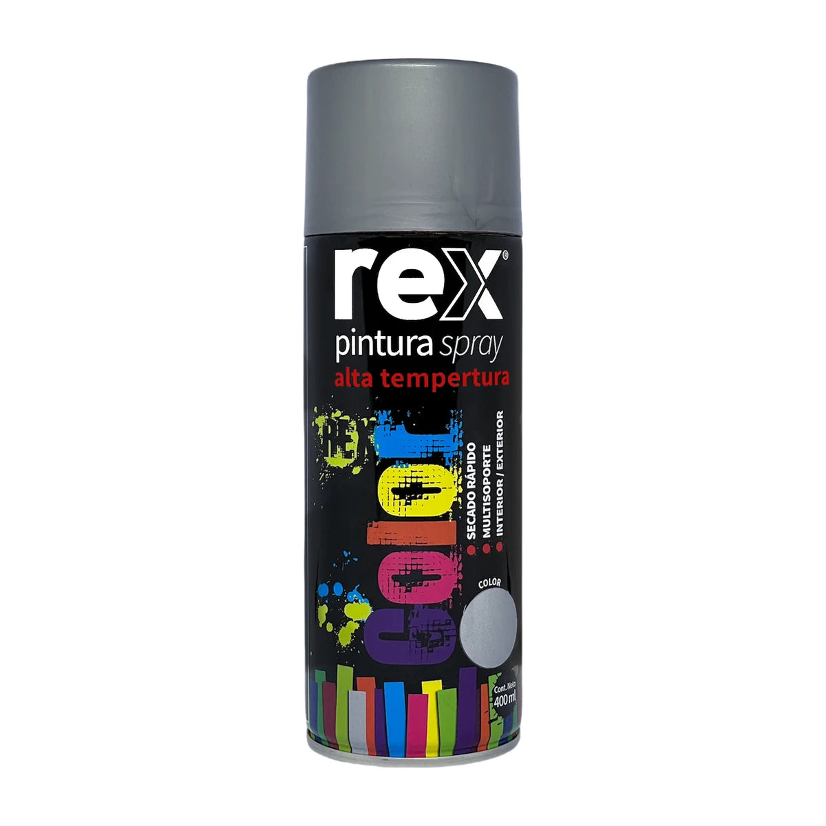 Pintura Spray Rex Alta Temperatura 400 ml Aluminio