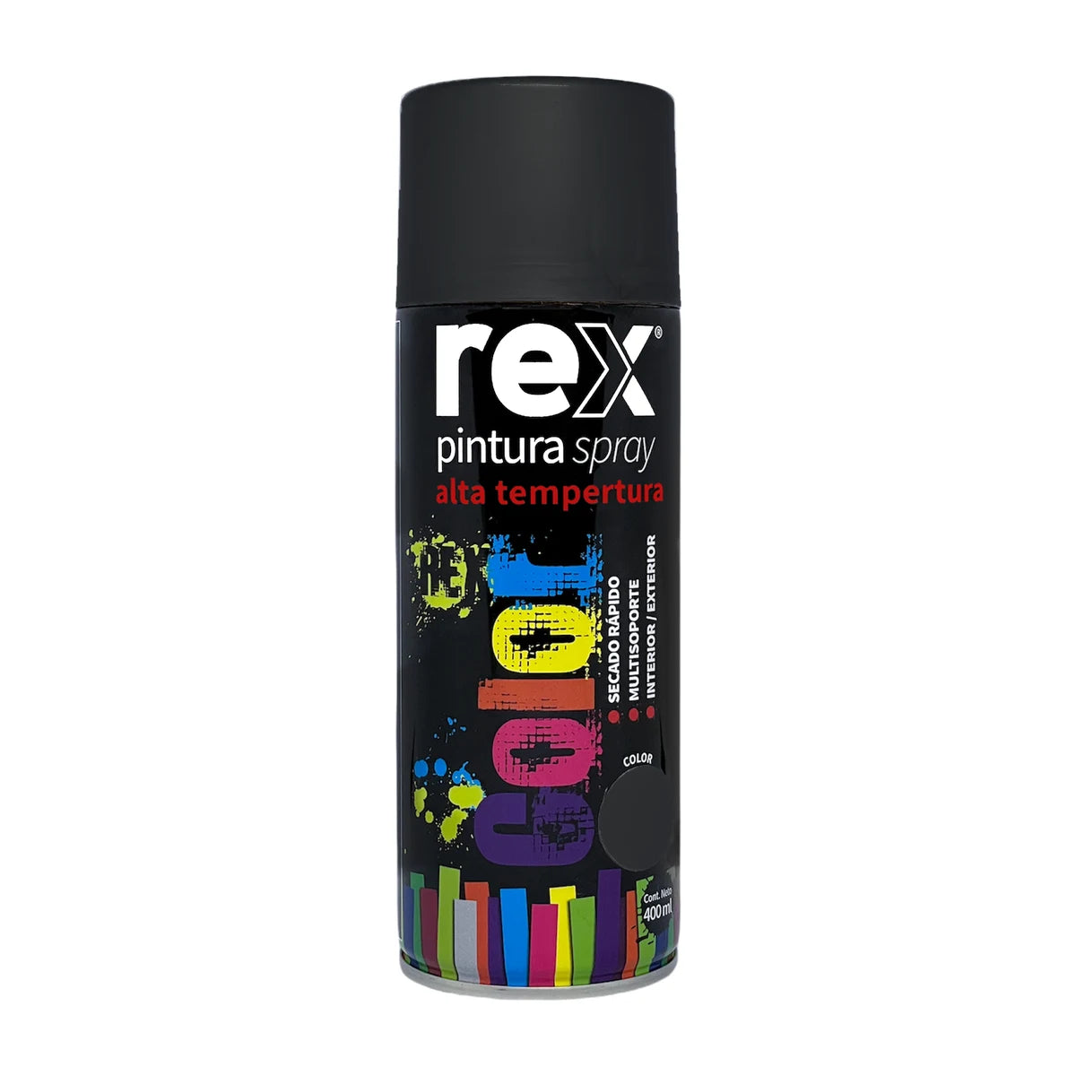 Pintura Spray Rex Alta Temperatura 400 ml Negro