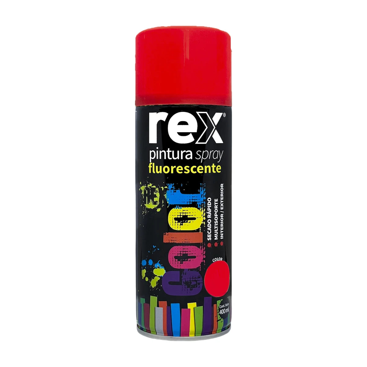 Pintura Spray Rex Fluorescente 400 ml Rojo