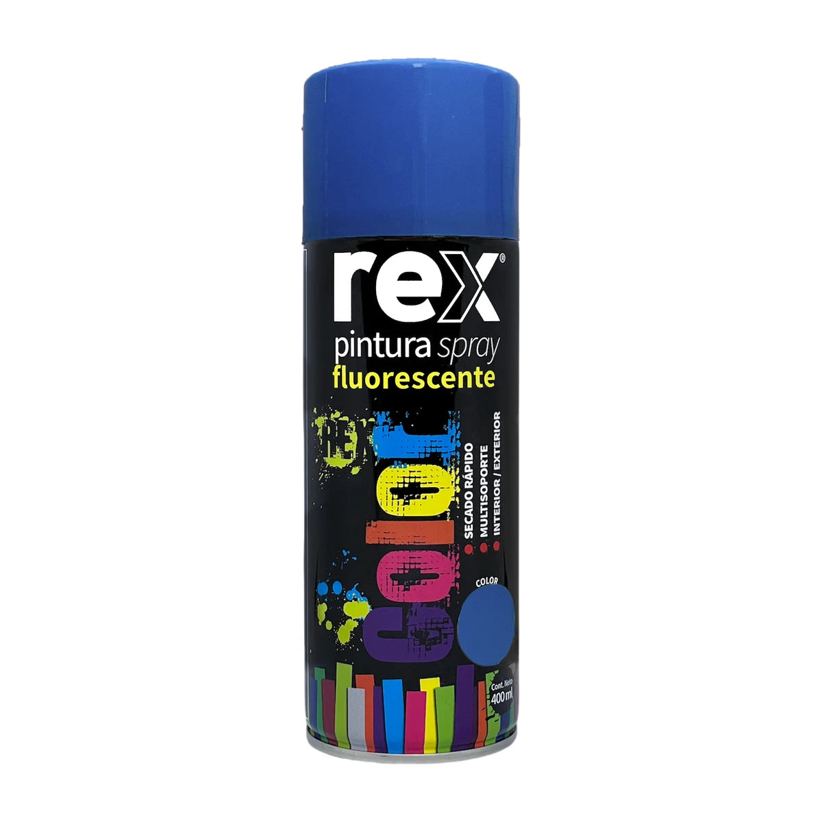 Pintura Spray Rex Fluorescente 400 ml Azul