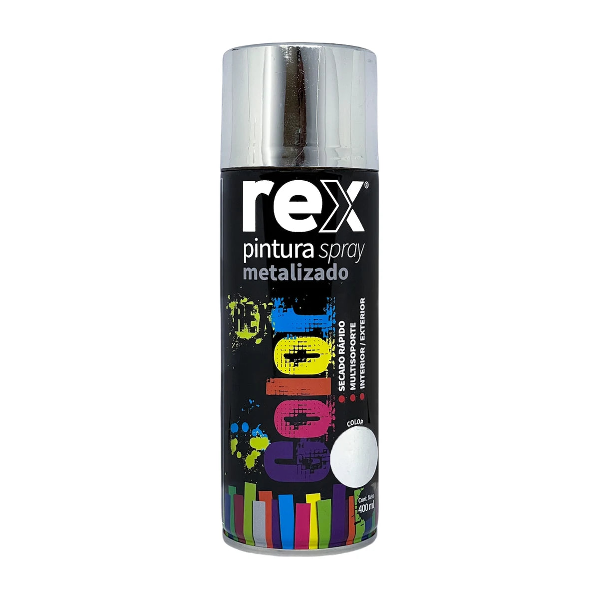 Pintura Spray Rex Metalizada 400 ml Cromo