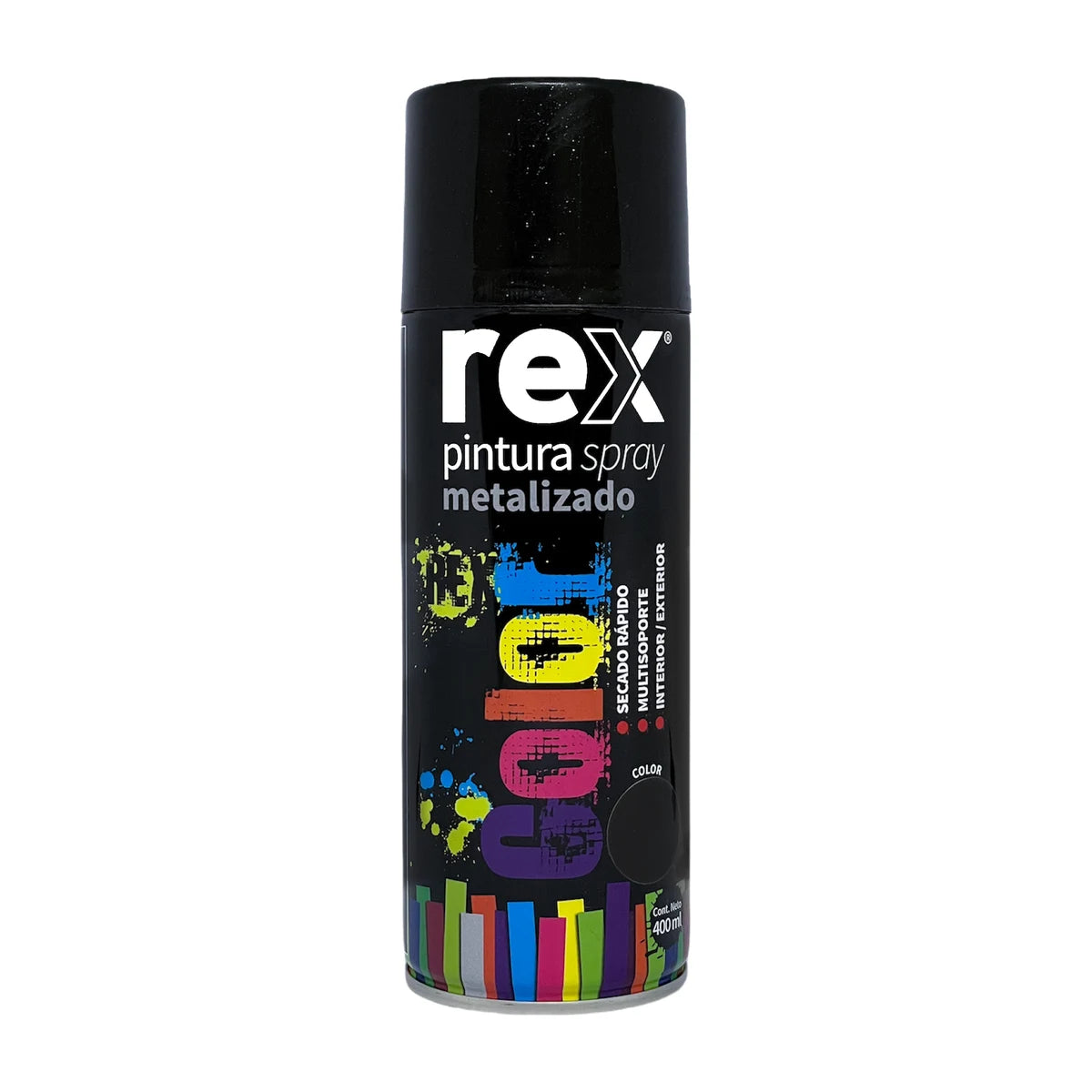 Pintura Spray Rex Metalizada 400 ml Negro