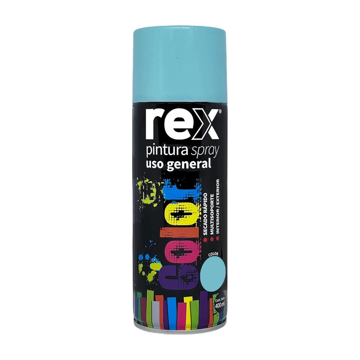 Pintura Spray Rex Uso General 400 ml Celeste