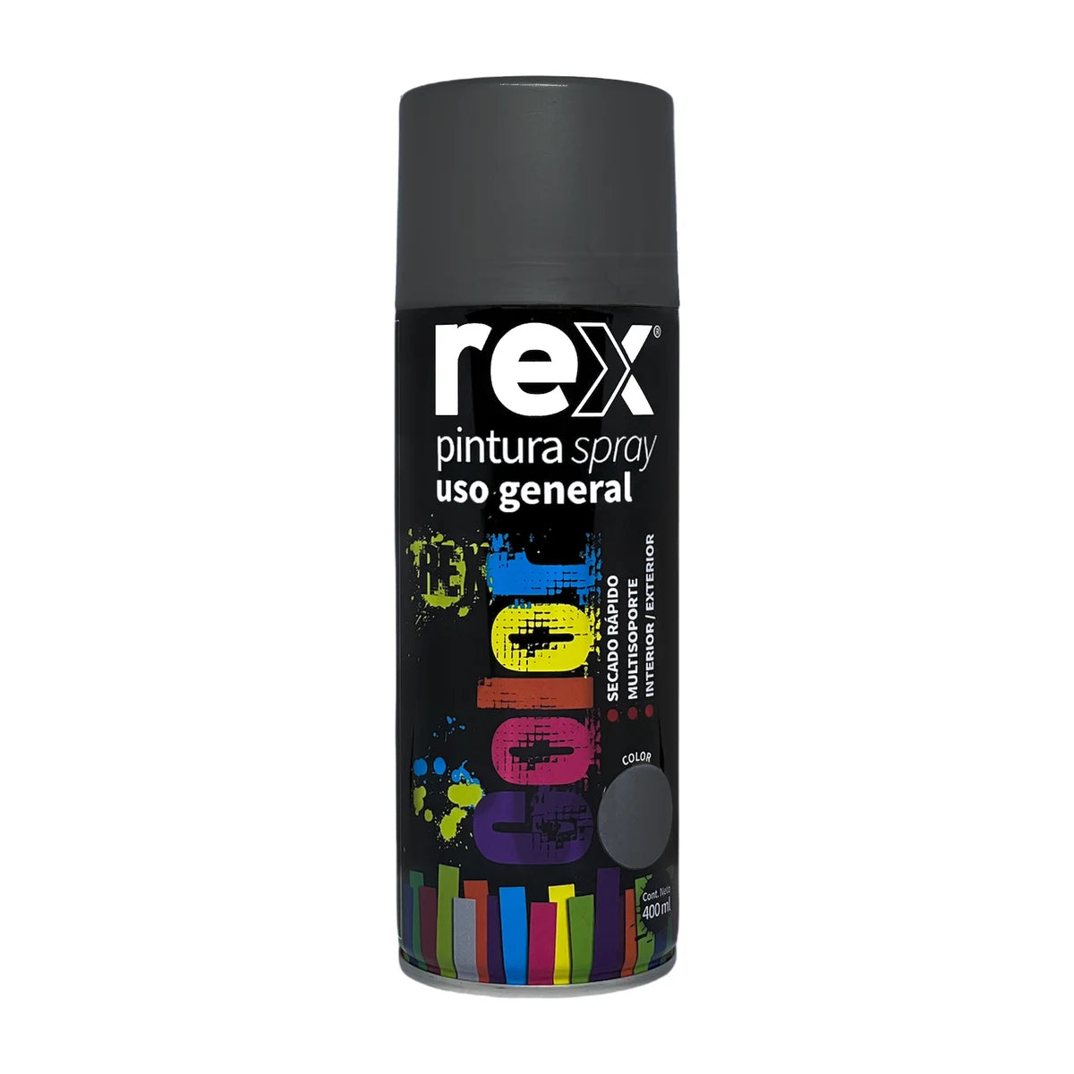 Pintura Spray Rex Uso General 400 ml Grafito