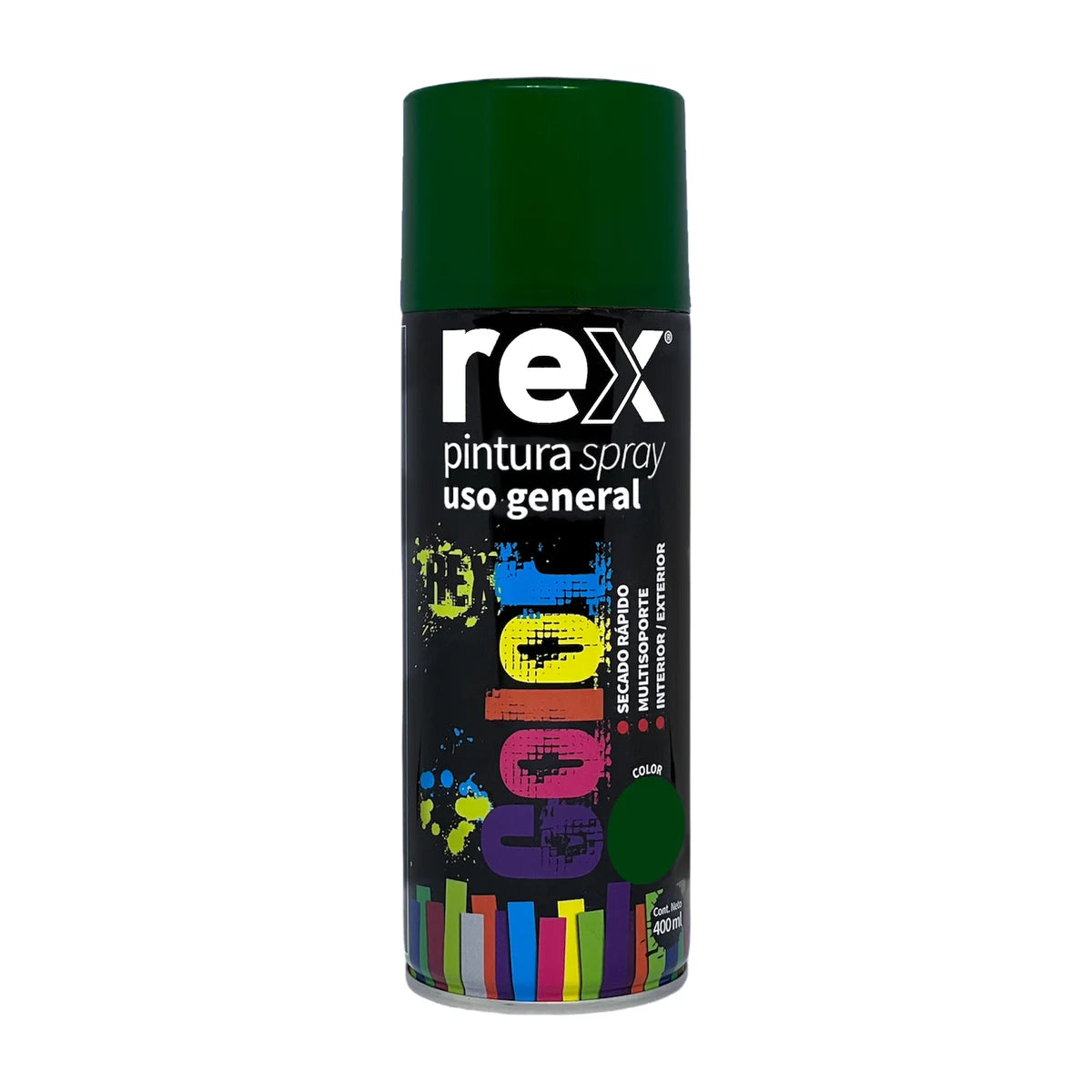 Pintura Spray Rex Uso General 400 ml Verde oscuro