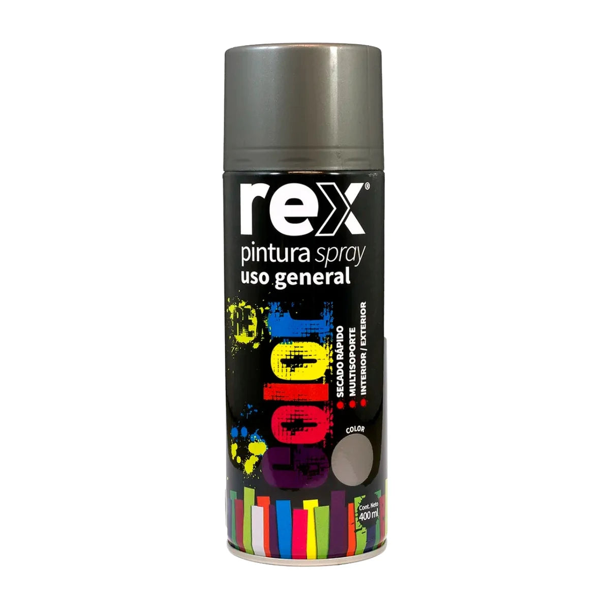 Pintura Spray Rex Uso General 400 ml Gris máquina