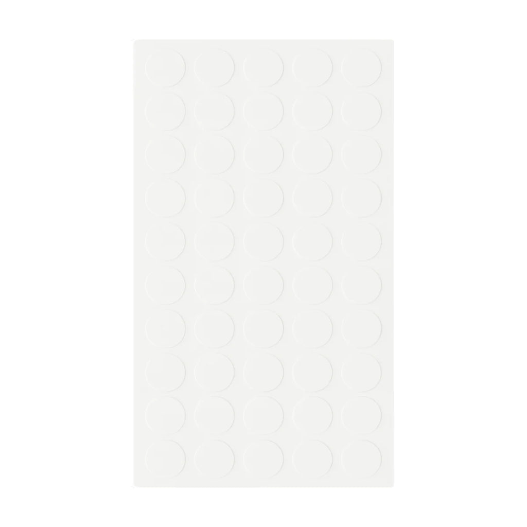 Tapa adhesiva cubre tornillo 12 mm color blanco, planilla de 50 unidades
