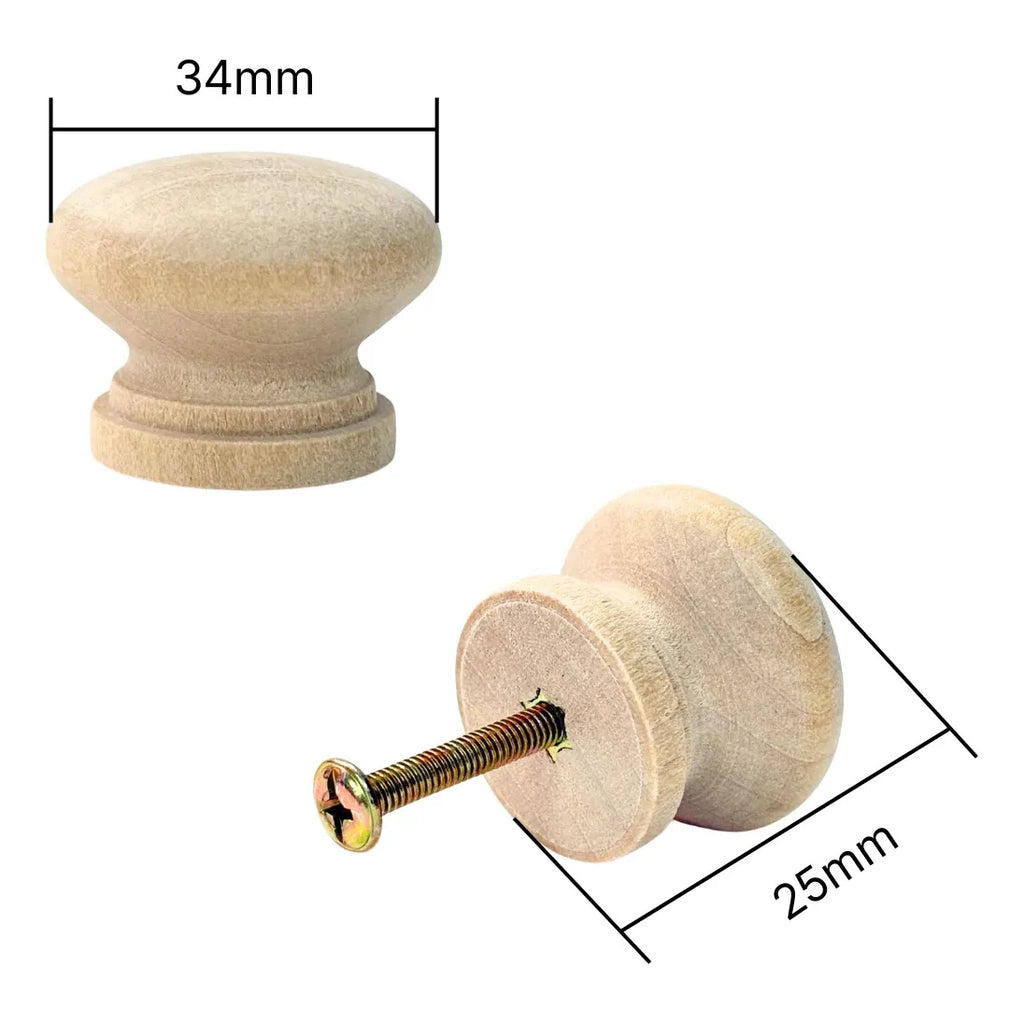 Tirador Pomo de Madera Natural 34 mm (foto 3)