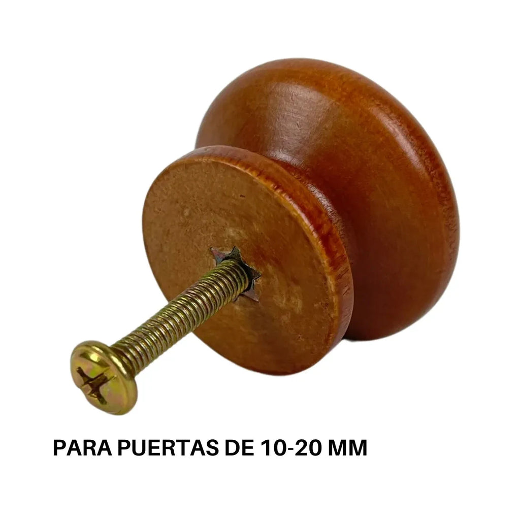 Tirador Pomo de Madera Oscura barnizada 34 mm (foto 4)
