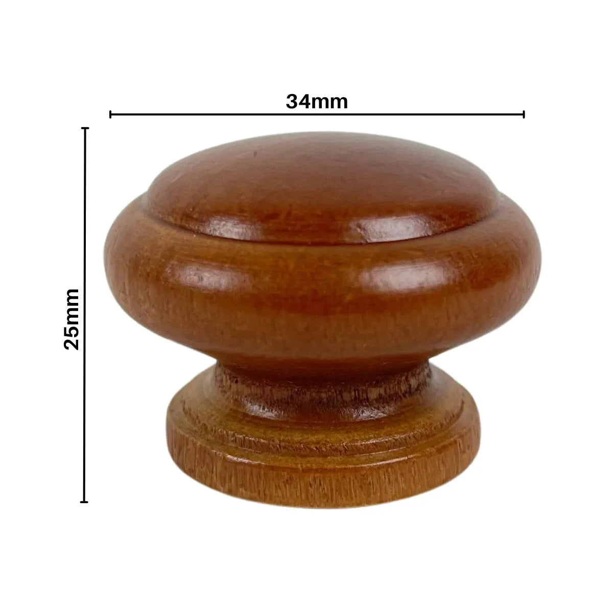 Tirador Pomo de Madera Oscura barnizada 34 mm (foto 5)