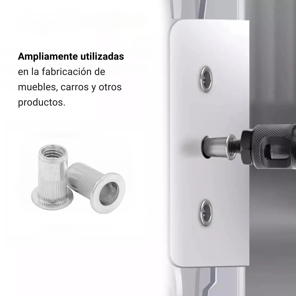 Tuerca remache de aluminio, aplicaciones